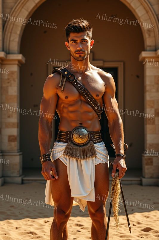 Male Model Muscular Digital Art AI Fantasy - 669D