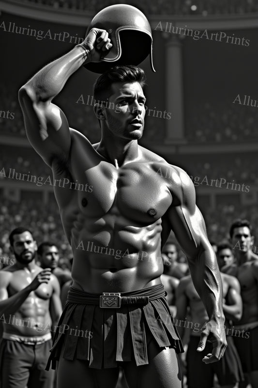 Male Model Muscular Digital Art AI Fantasy - 670D
