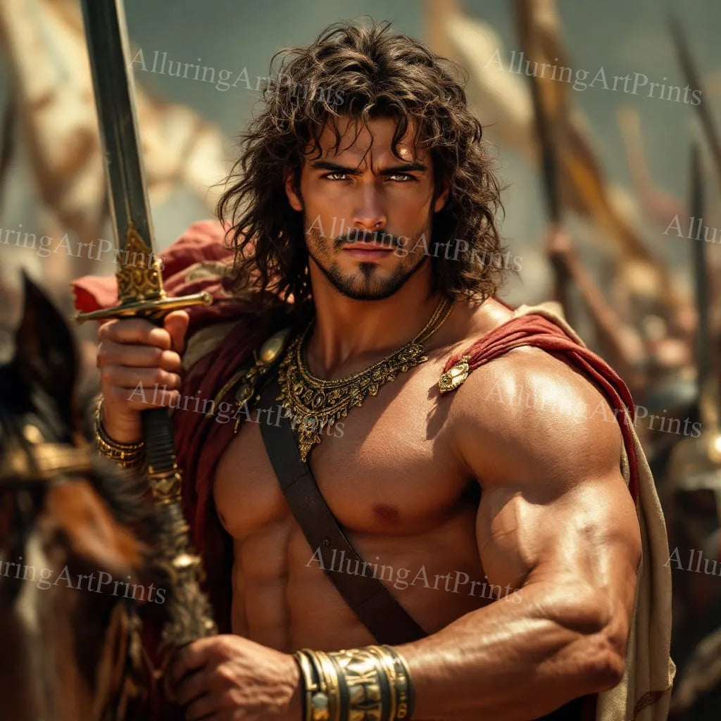 Male Model Muscular Digital Art AI Fantasy - 671D