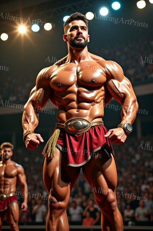 Male Model Muscular Digital Art AI Fantasy - 672D