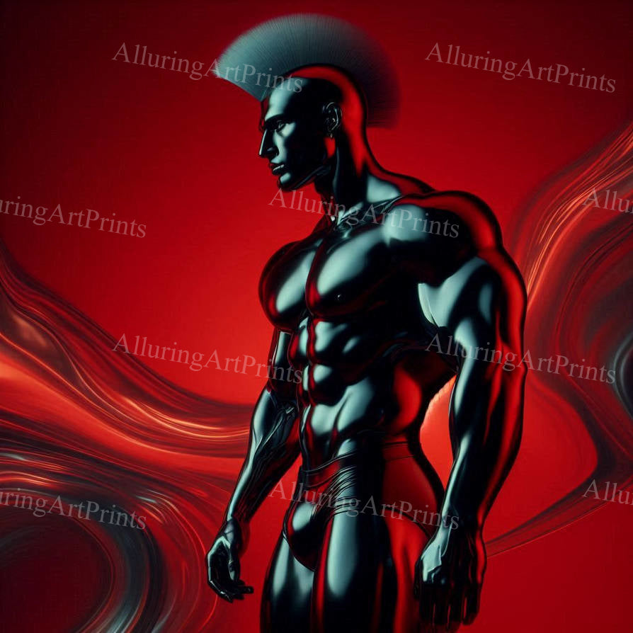 Male Model Muscular Digital Art AI Fantasy - 72D