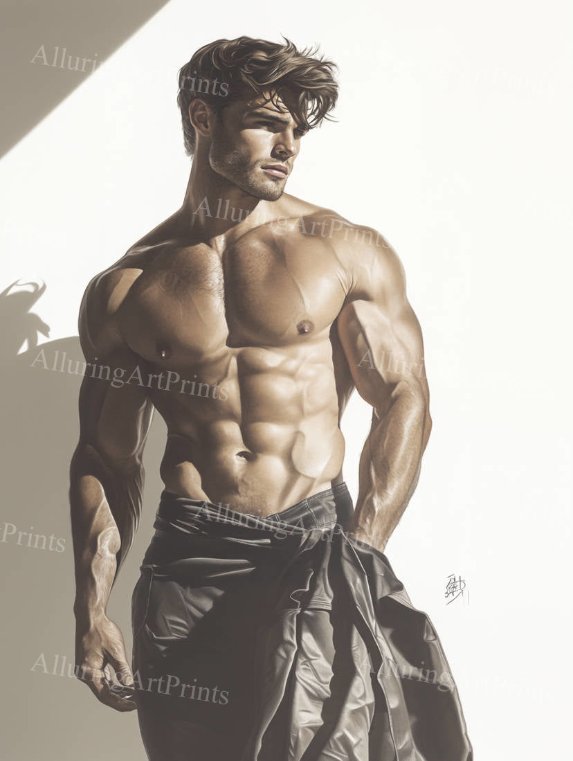 Male Model Muscular Digital Art AI Fantasy - 78D