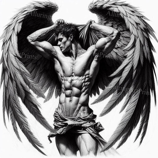 Male Model Muscular Digital Art AI Fantasy - 79D