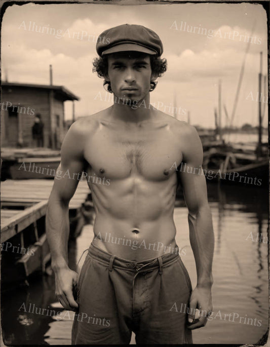 Male Model Muscular Digital Art AI Fantasy - 80D