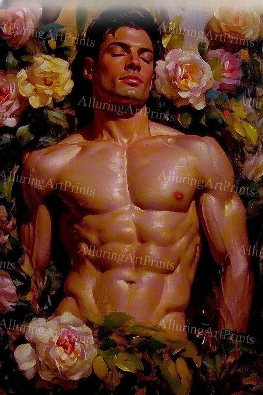 Male Model Muscular Digital Art AI Fantasy - 82D