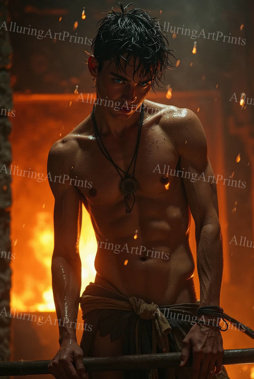 Male Model Muscular Digital Art AI Fantasy - 87D