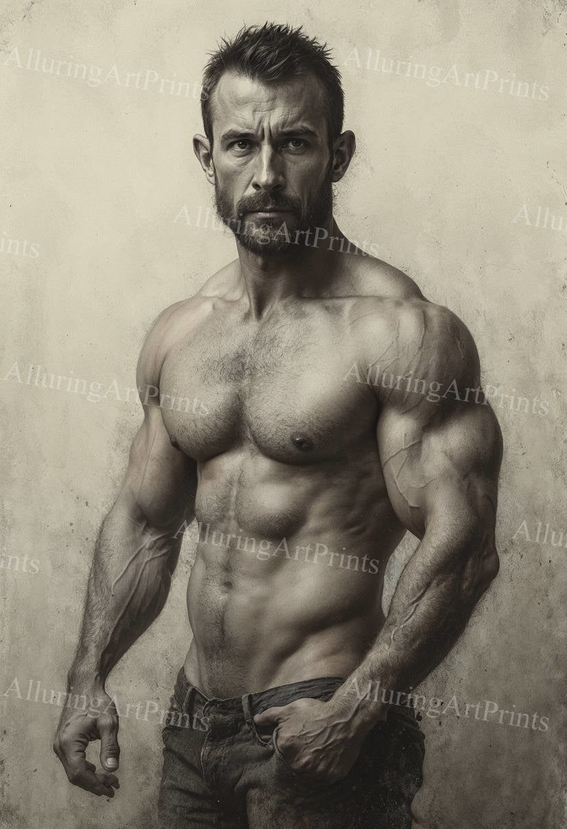 Male Model Muscular Digital Art AI Fantasy - 93D