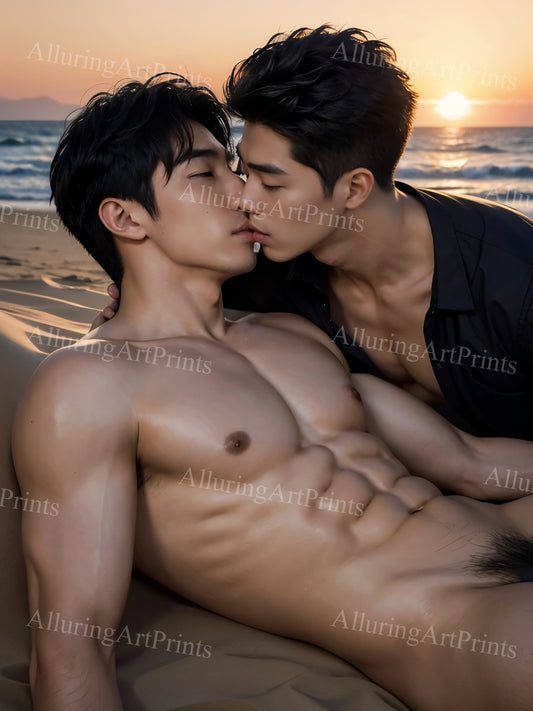 Nude Male Models Muscular Frontal Digital Art AI Fantasy - 137E