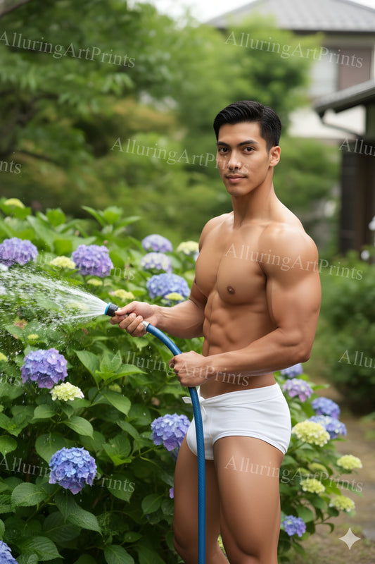 Male Model Muscular Digital Art AI Fantasy - 163E