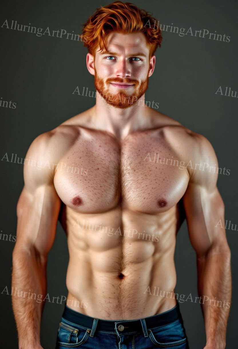 Male Model Muscular Frontal Digital Art AI Fantasy - 208E