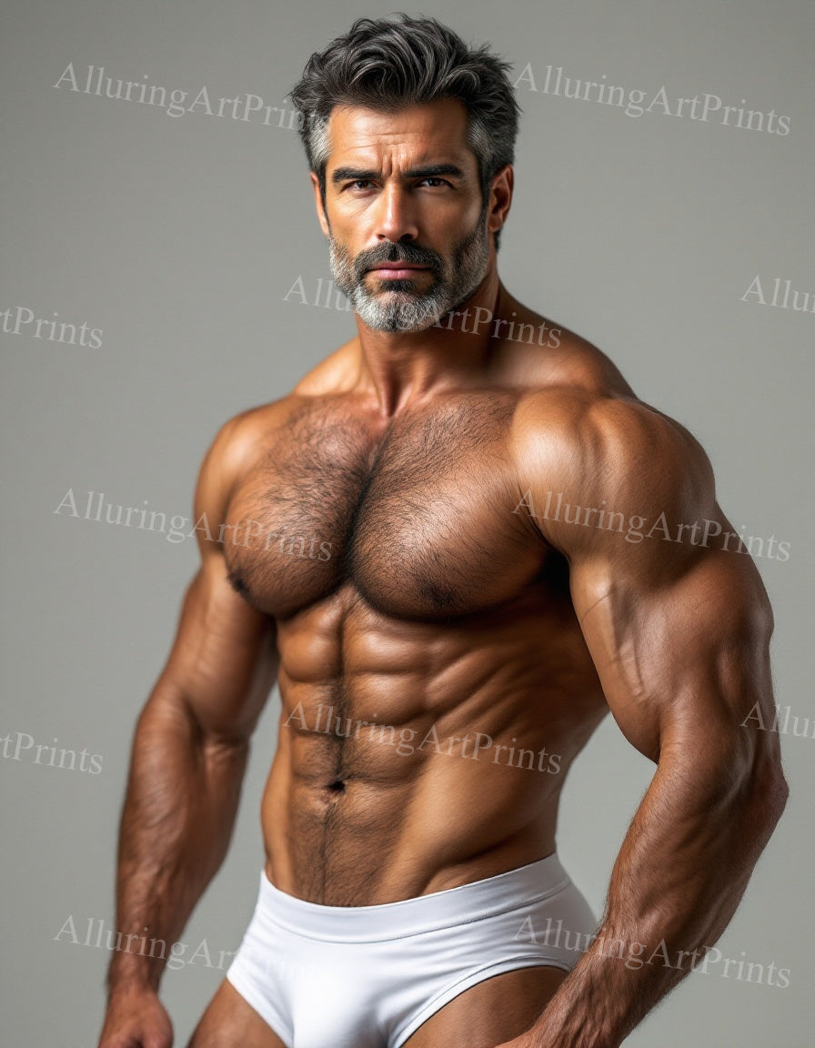Male Model Muscular Frontal Digital Art AI Fantasy - 209E