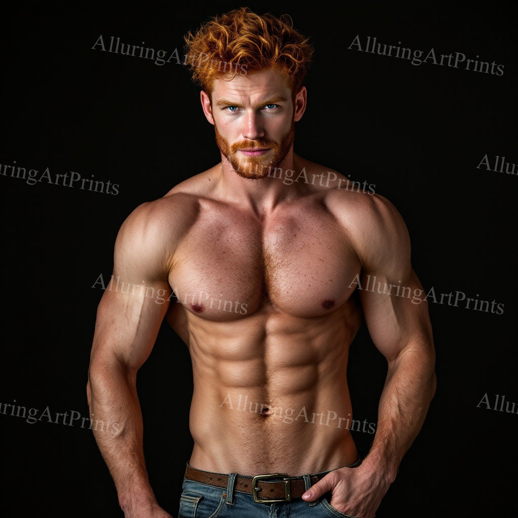 Male Model Muscular Digital Art AI Fantasy - 210E