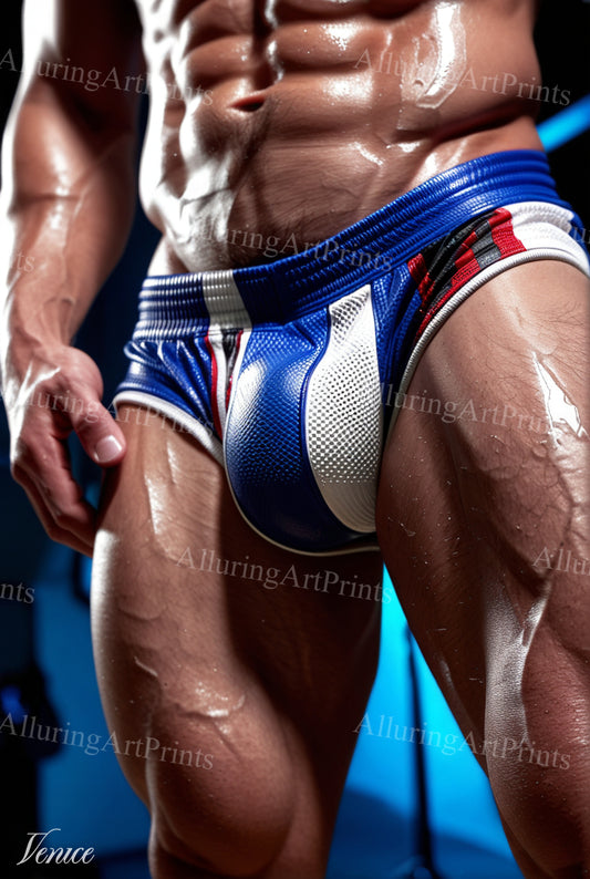 Male Model Muscular Frontal Digital Art AI Fantasy - 261E