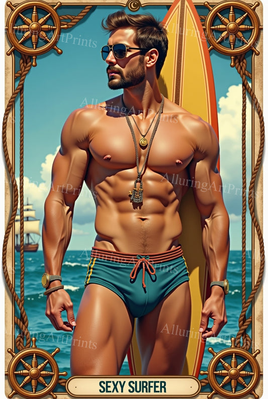 Male Model Muscular Digital Art AI Fantasy - 53E