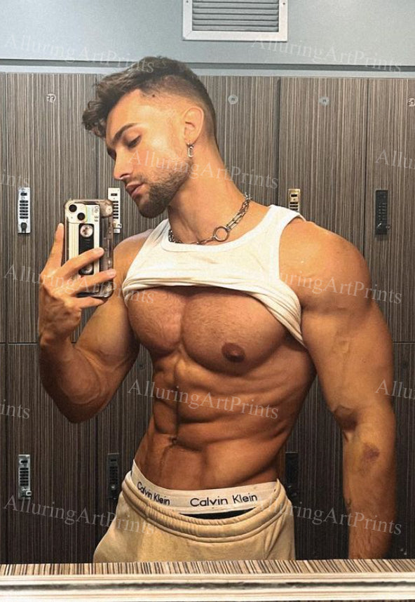 Male Model Muscular Frontal Digital Art AI Fantasy - 575E