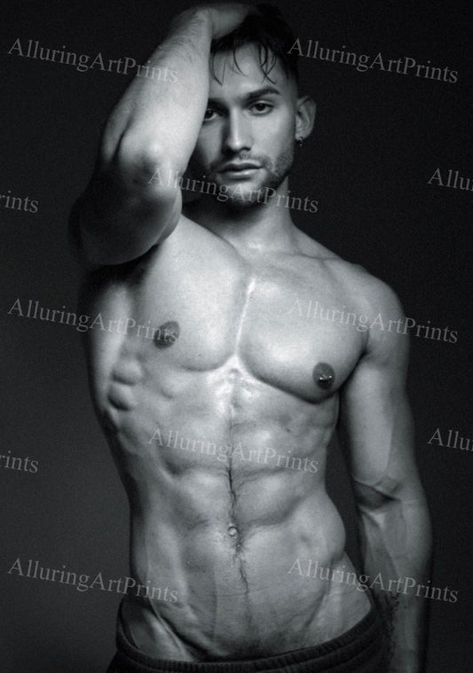 Male Model Muscular Frontal Digital Art AI Fantasy - 579E