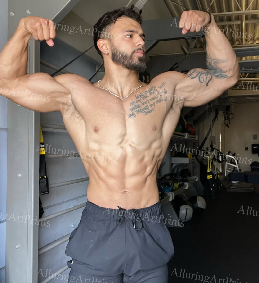 Male Model Muscular Digital Art AI Fantasy - 592E