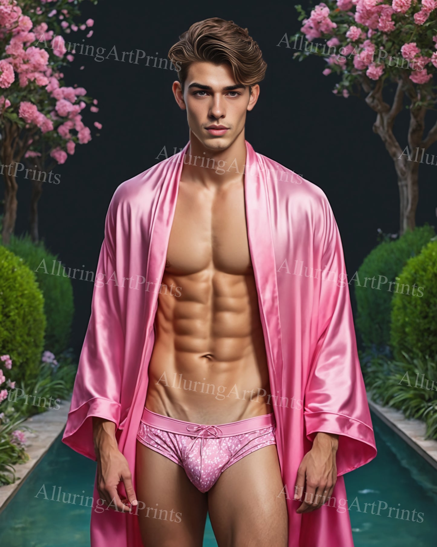 Male Model Muscular Digital Art AI Fantasy - 60E
