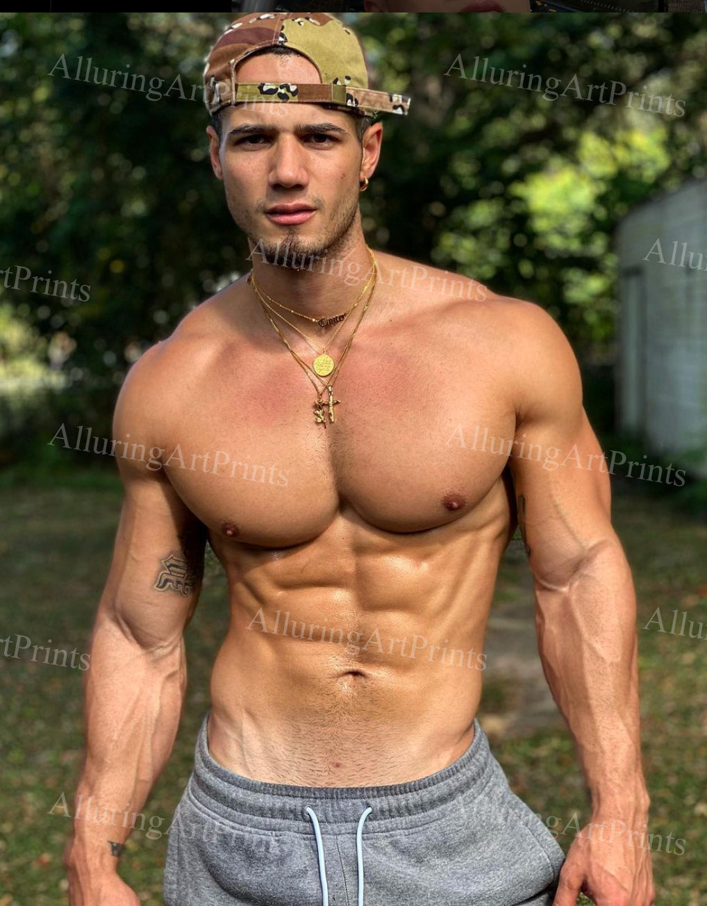 Male Model Muscular Digital Art AI Fantasy - 732E