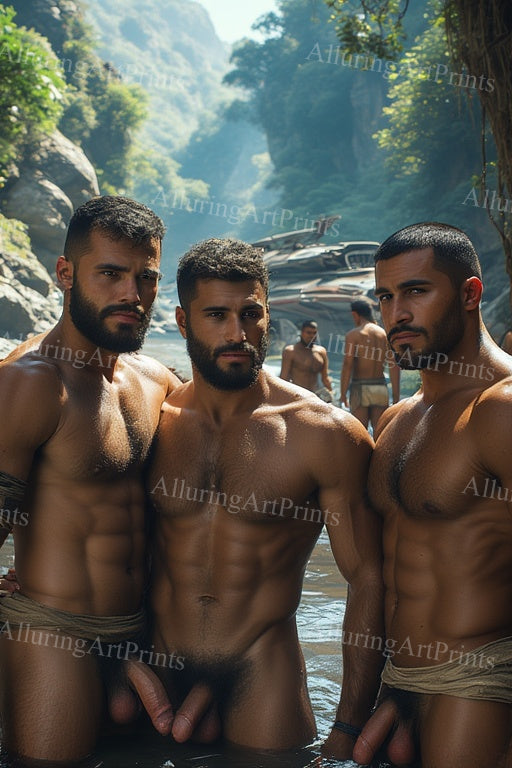 Male Models Muscular Digital Art AI Fantasy - 93E