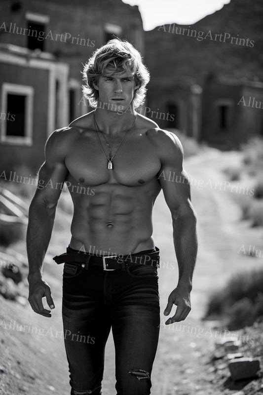 Male Model Muscular Digital Art AI Fantasy - EE238