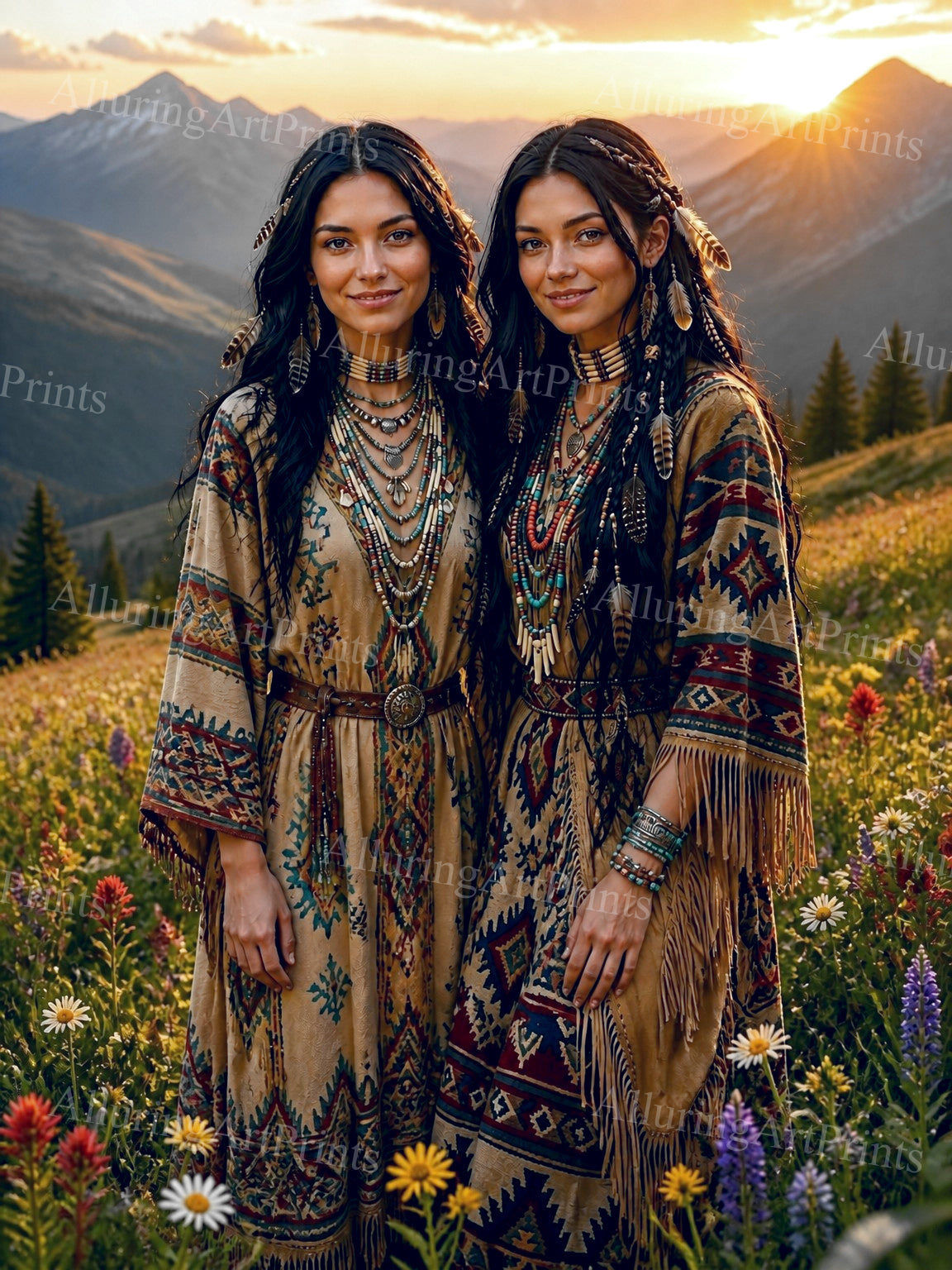Risque Indian Native Brunette Models Female Digital Art AI Fantasy - EE260