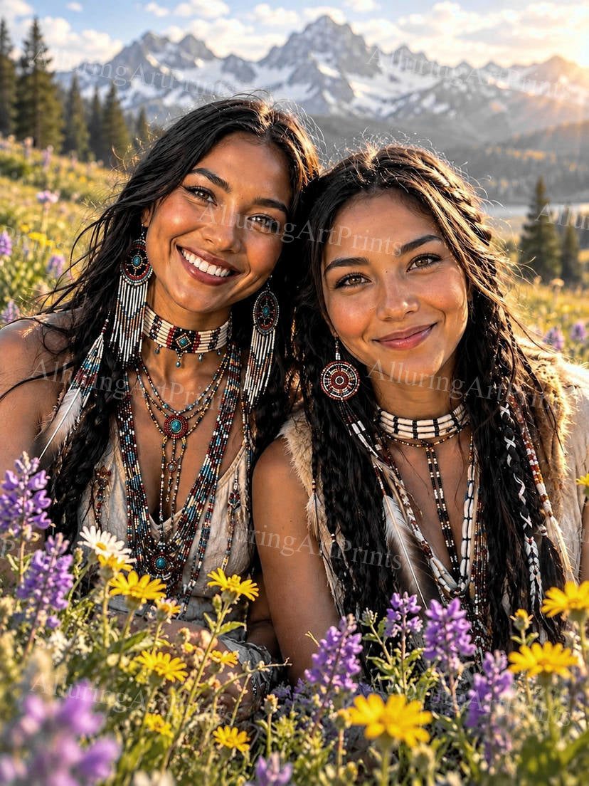 Risque Indian Native Brunette Models Female Digital Art AI Fantasy - EE264
