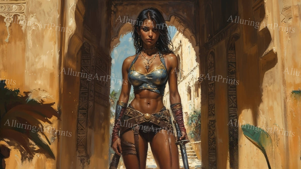 Risque Brunette Model Female Digital Art AI Fantasy - EE525