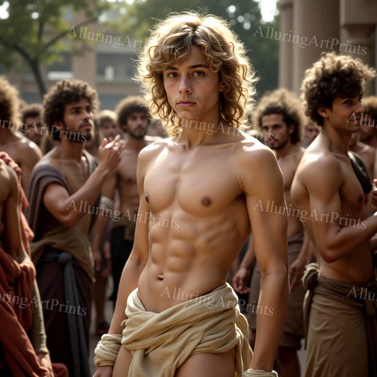 Male Model Muscular Digital Art AI Fantasy - 112F