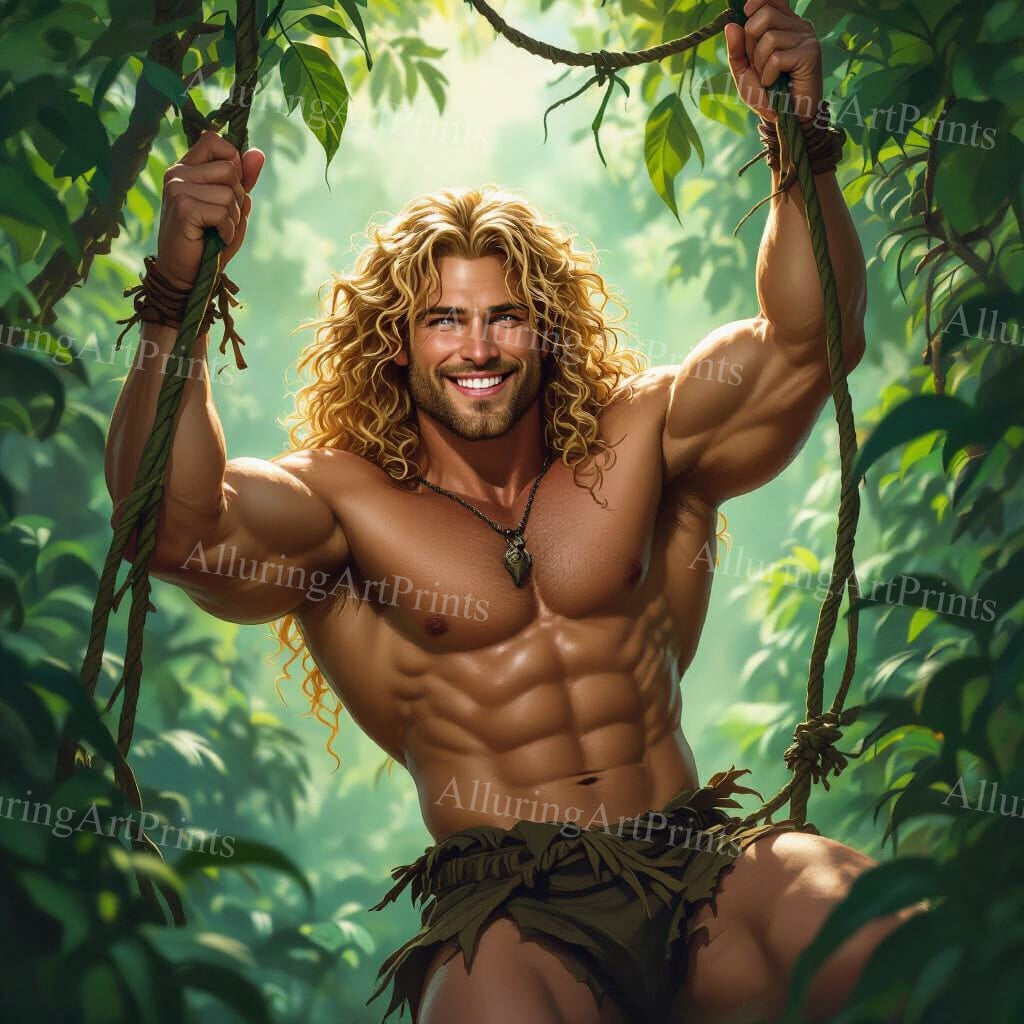 Male Model Muscular Digital Art AI Fantasy - 22F