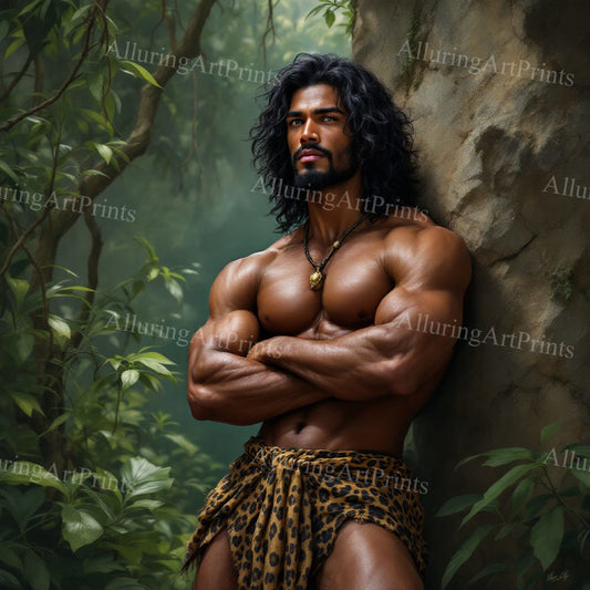 Male Model Muscular Digital Art AI Fantasy - 23F