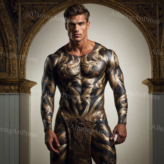 Male Model Muscular Digital Art AI Fantasy - 257F