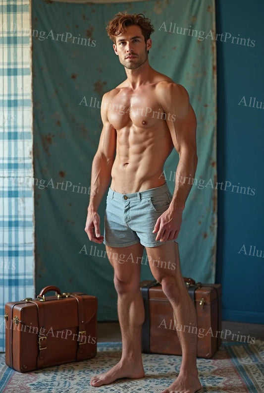 Male Model Muscular Digital Art AI Fantasy - 258F