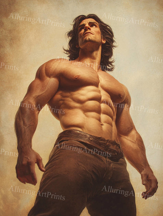Male Model Muscular Digital Art AI Fantasy - 267F