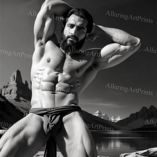 Male Model Muscular Digital Art AI Fantasy - 272F