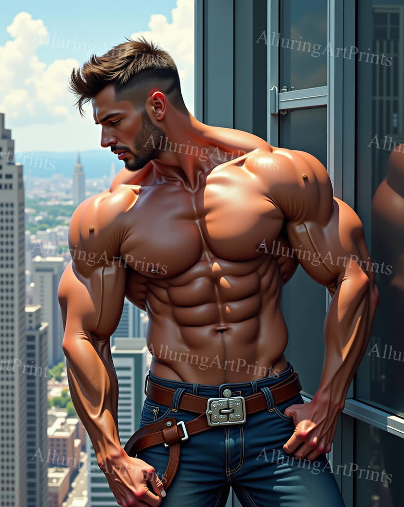 Male Model Muscular Digital Art AI Fantasy - 276F