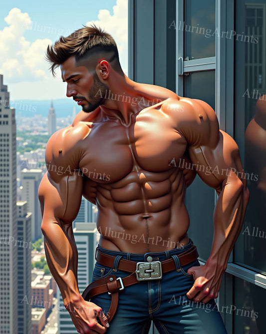 Male Model Muscular Digital Art AI Fantasy - 276F