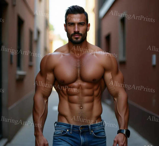 Male Model Muscular Digital Art AI Fantasy - 277F