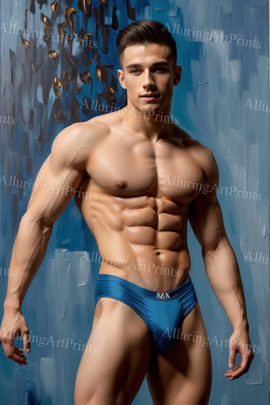 Male Model Muscular Digital Art AI Fantasy - 280F