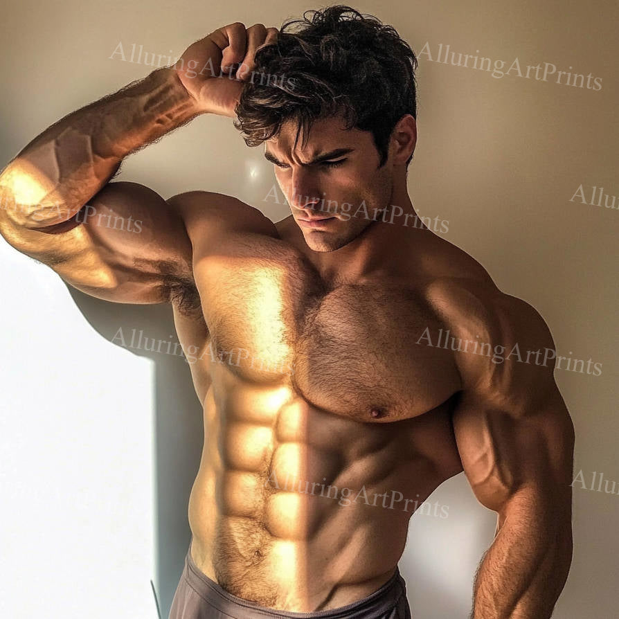 Male Model Muscular Digital Art AI Fantasy - 281F