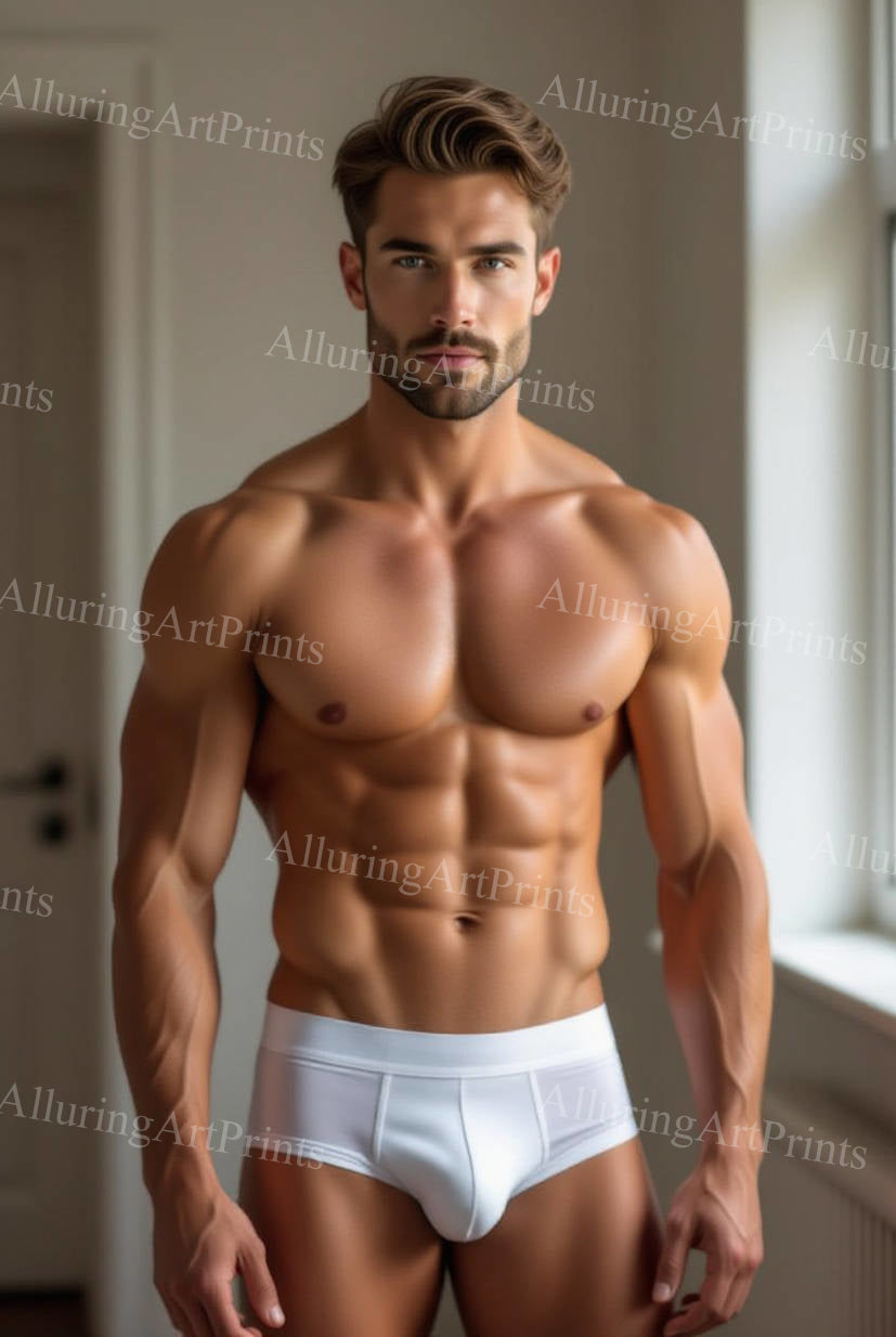 Male Model Muscular Digital Art AI Fantasy - 282F