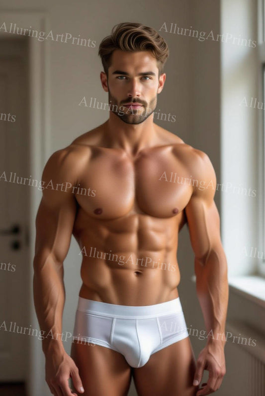 Male Model Muscular Digital Art AI Fantasy - 282F