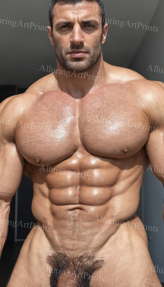 Male Model Muscular Digital Art AI Fantasy - 286F