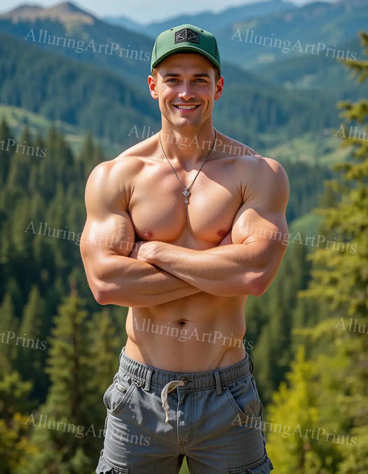 Male Model Muscular Digital Art AI Fantasy - 291F