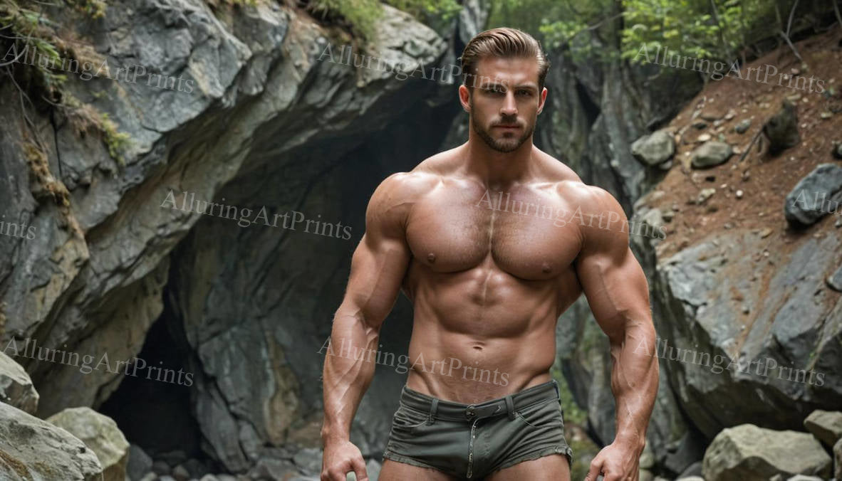 Male Model Muscular Digital Art AI Fantasy - 297F