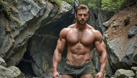 Male Model Muscular Digital Art AI Fantasy - 297F