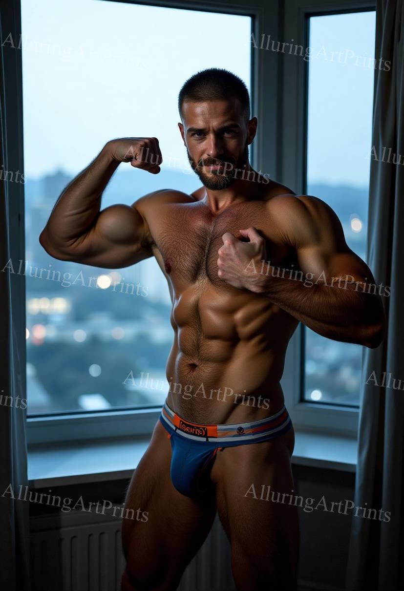 Male Model Muscular Digital Art AI Fantasy - 302F