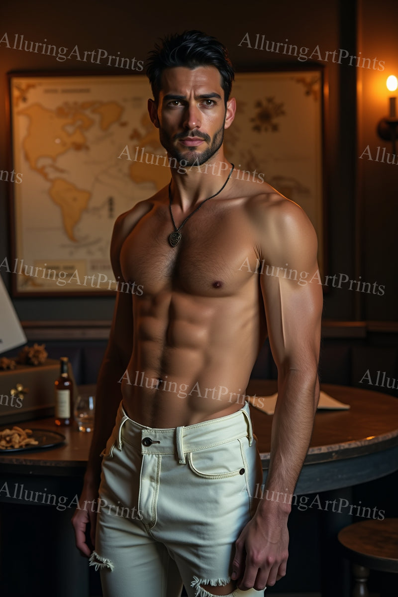 Male Model Muscular Digital Art AI Fantasy - 317F