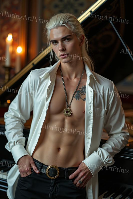 Male Model Muscular Digital Art AI Fantasy - 318F