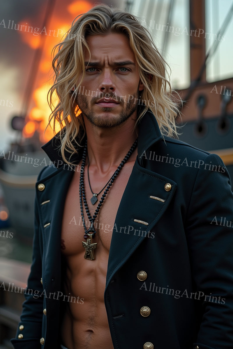 Male Model Muscular Digital Art AI Fantasy - 323F